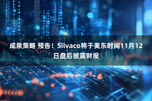 成泉策略 预告！Silvaco将于美东时间11月12日盘后披露财报