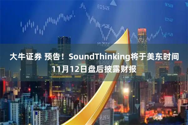 大牛证券 预告！SoundThinking将于美东时间11月12日盘后披露财报